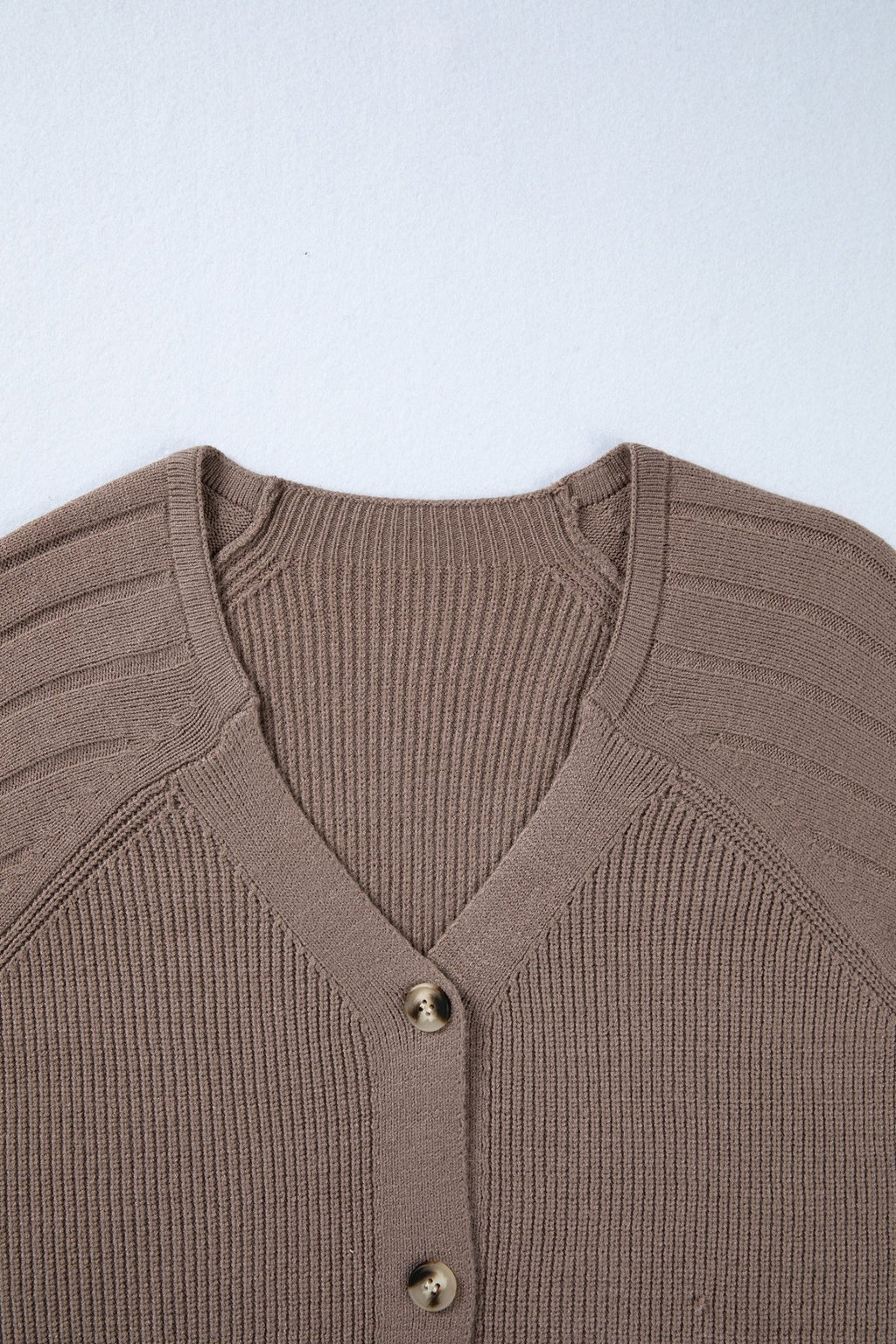 Textured Knit Button Front V-Neck Cardigan - Rooted & Reckless Co.