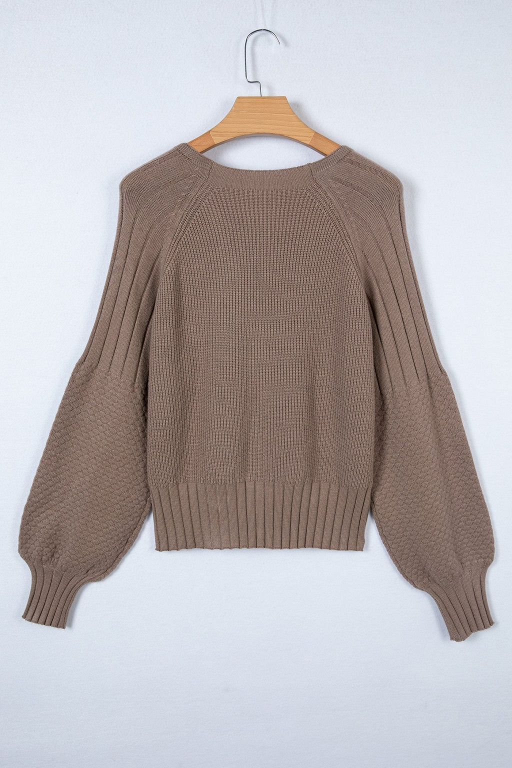 Textured Knit Button Front V-Neck Cardigan - Rooted & Reckless Co.