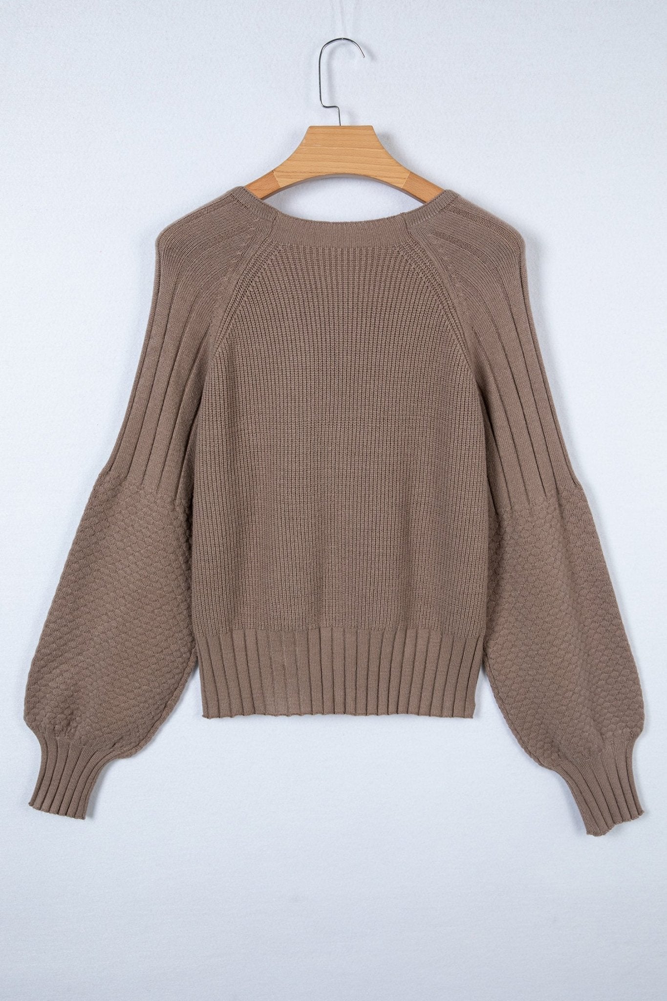Textured Knit Button Front V-Neck Cardigan - Rooted & Reckless Co.