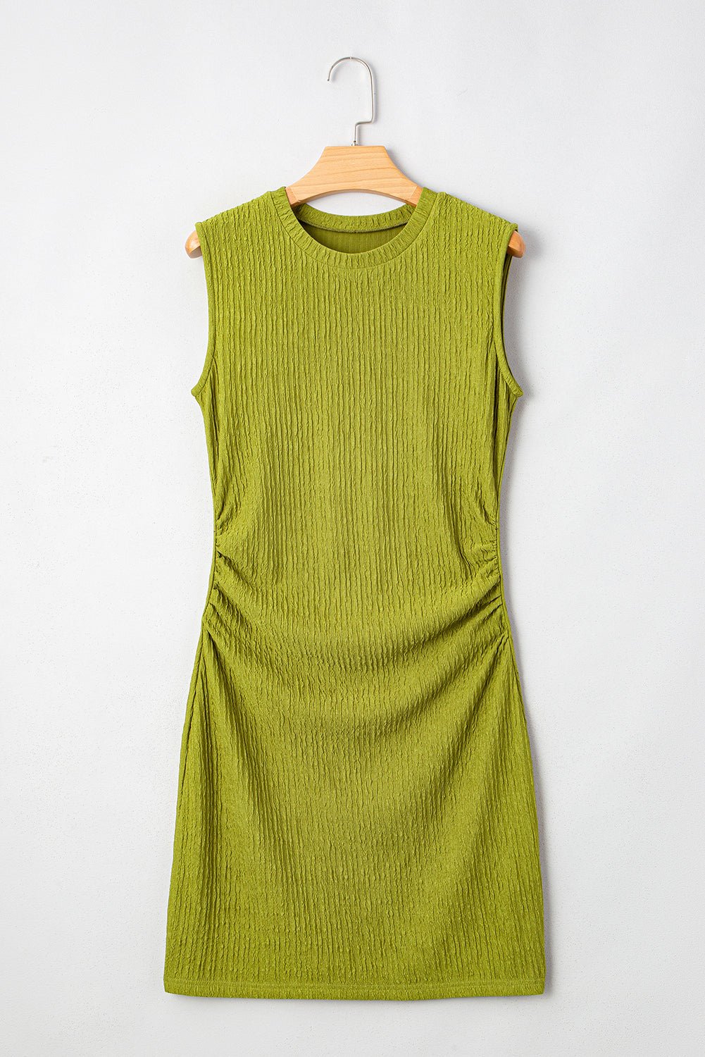 Textured Ruched Side Bodycon Tank Dress - Rooted & Reckless Co.