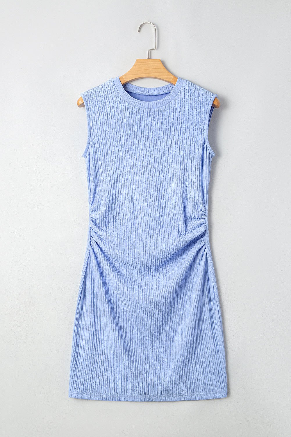 Textured Ruched Side Bodycon Tank Dress - Rooted & Reckless Co.