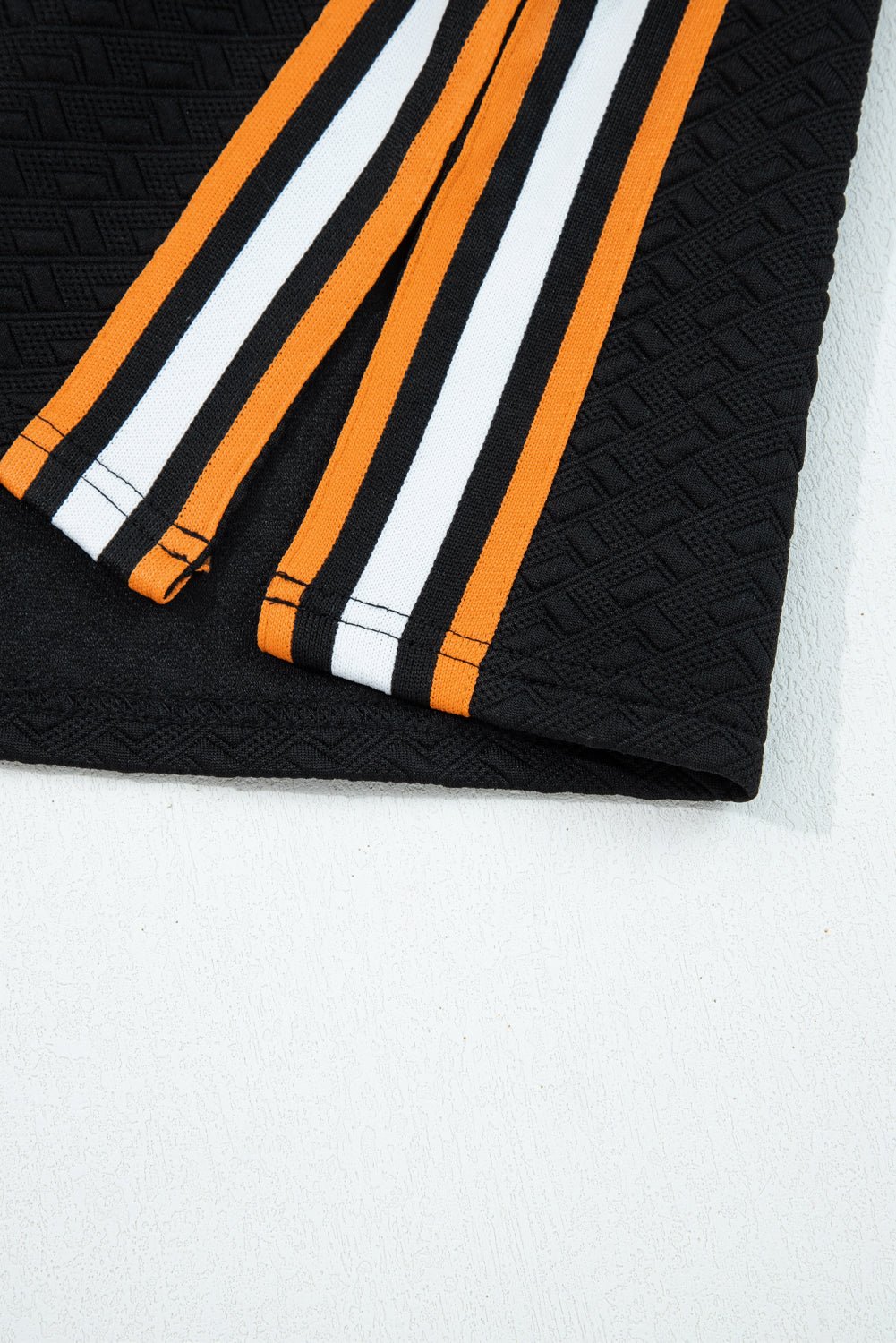 Textured Stripe Patchwork 3/4 Sleeve Sweatshirt - Rooted & Reckless Co.