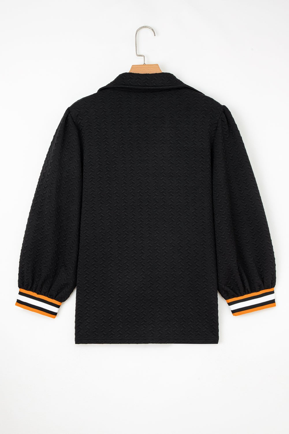 Textured Stripe Patchwork 3/4 Sleeve Sweatshirt - Rooted & Reckless Co.