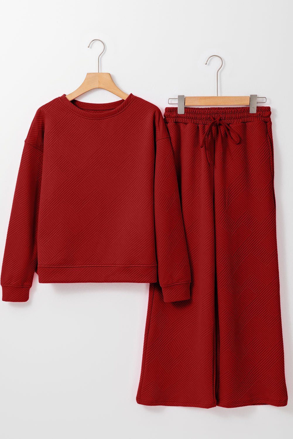 Textured Top and Pants Set - Rooted & Reckless Co.