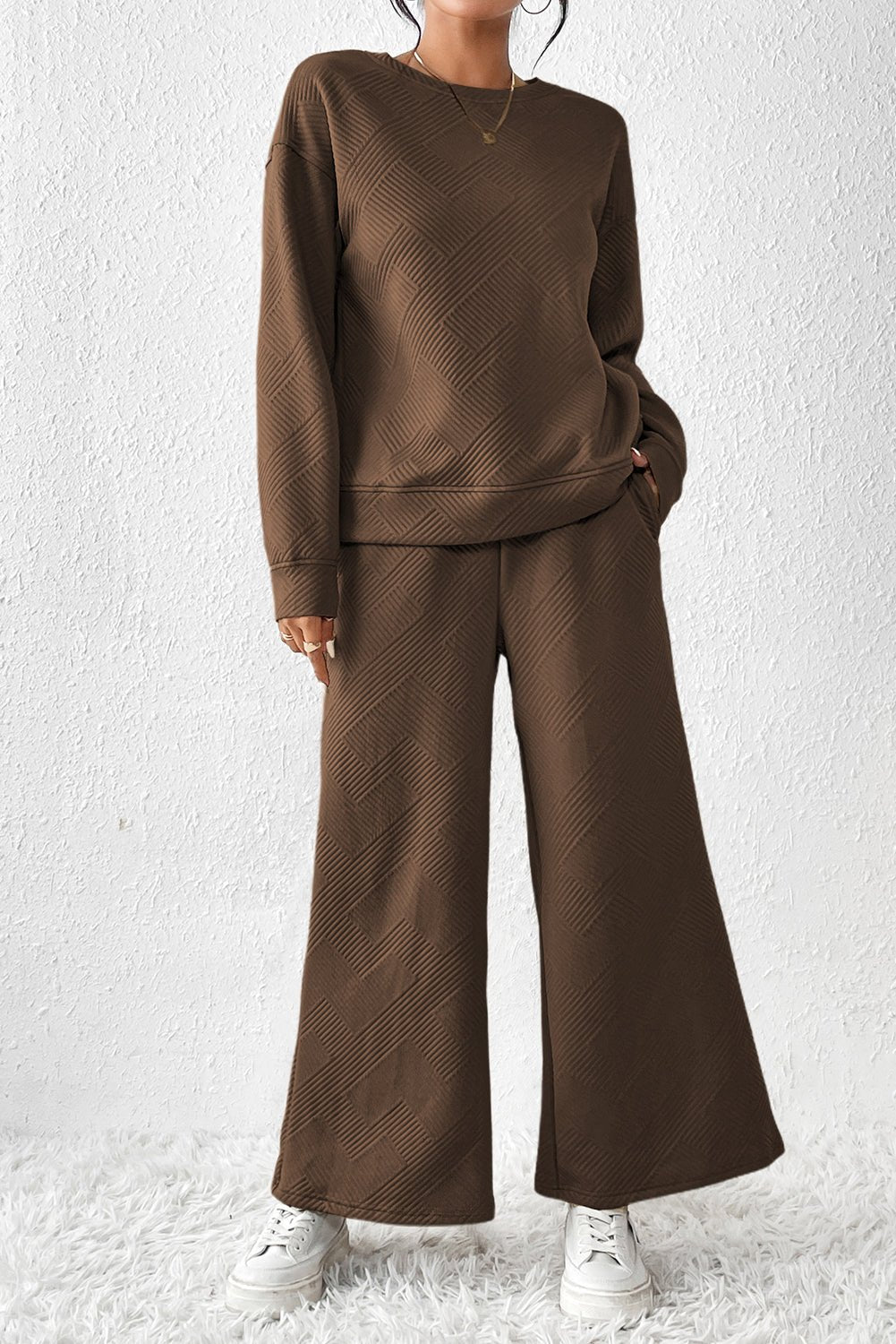 Textured Top and Pants Set - Rooted & Reckless Co.