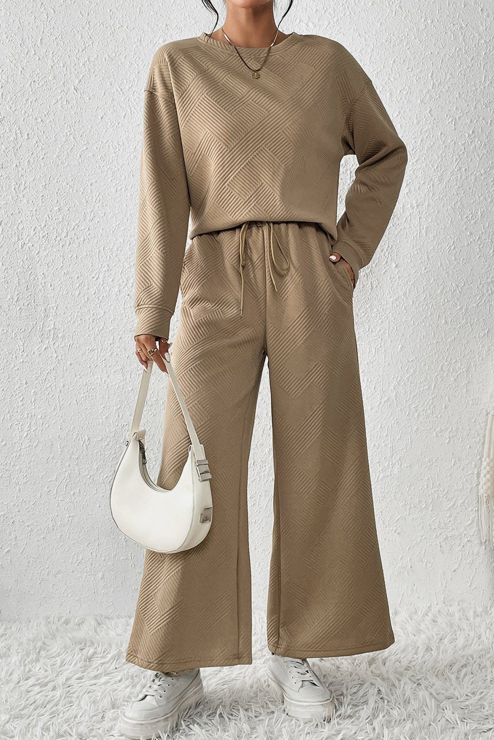 Textured Top and Pants Set - Rooted & Reckless Co.