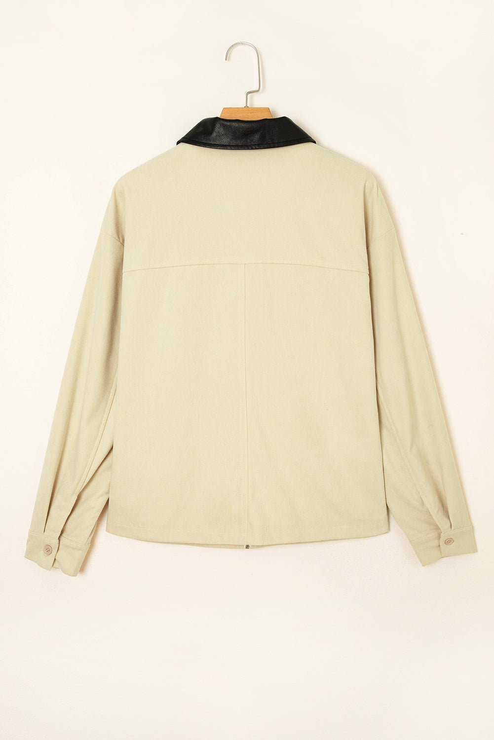 Textured Zip-Up Collared Faux Leather Jacket - Rooted & Reckless Co.
