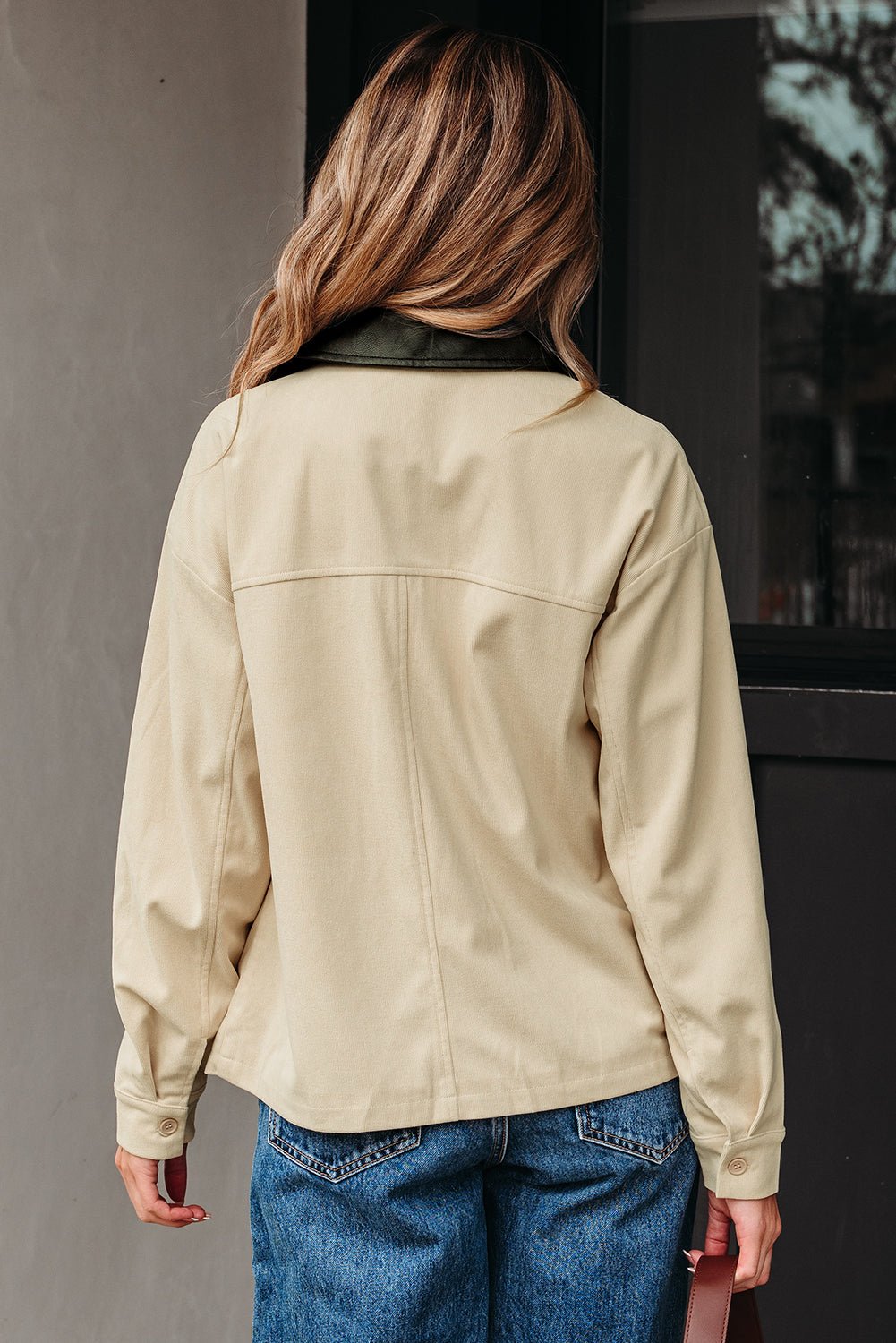 Textured Zip-Up Collared Faux Leather Jacket - Rooted & Reckless Co.