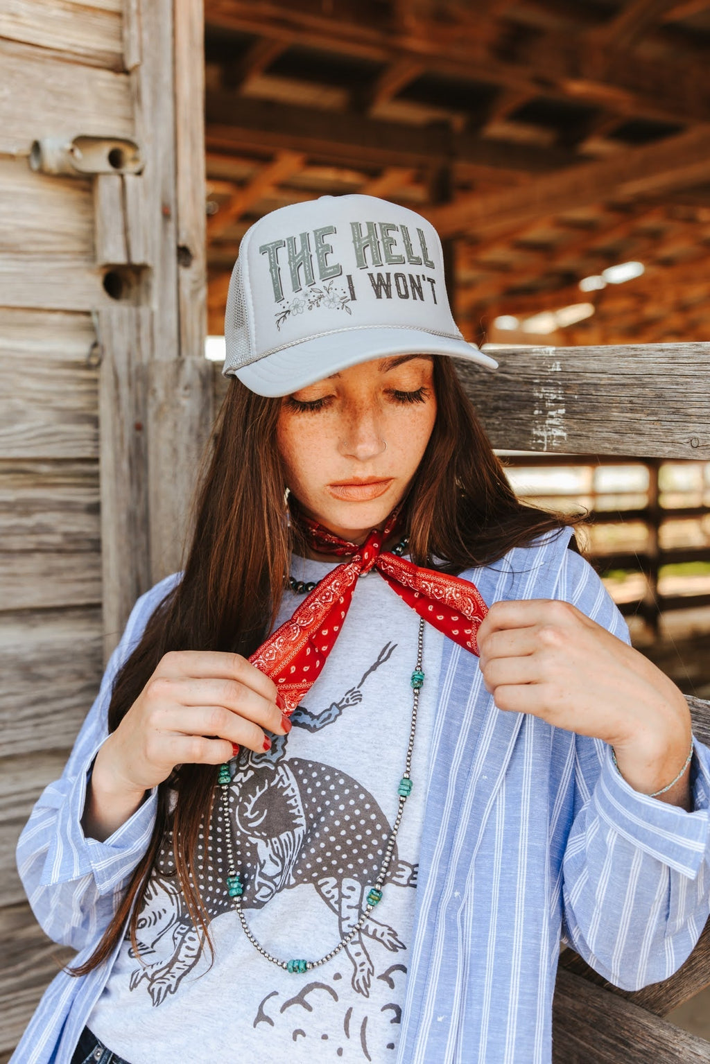 The Hell I Won't Trucker Hat - Rooted & Reckless Co.