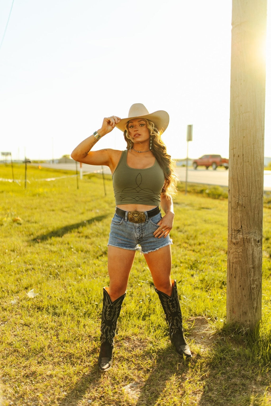 The Original, Viral Boot Stitch Western Tank Top - Rooted & Reckless Co.