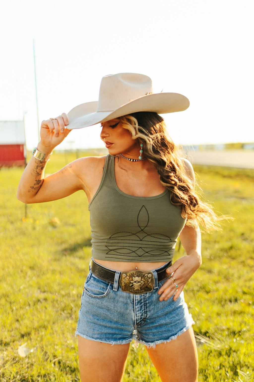 The Original, Viral Boot Stitch Western Tank Top - Rooted & Reckless Co.