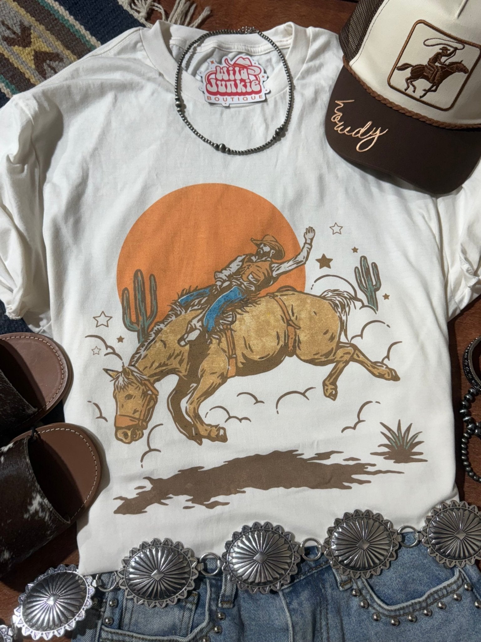 The Sunset Cowboy Rider Graphic Tee - Rooted & Reckless Co.