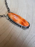 Tia Long Navajo Handmade LARGE Sterling Silver Spiny Oyster Necklace — 18" (Premium Size) - Rooted & Reckless Co.