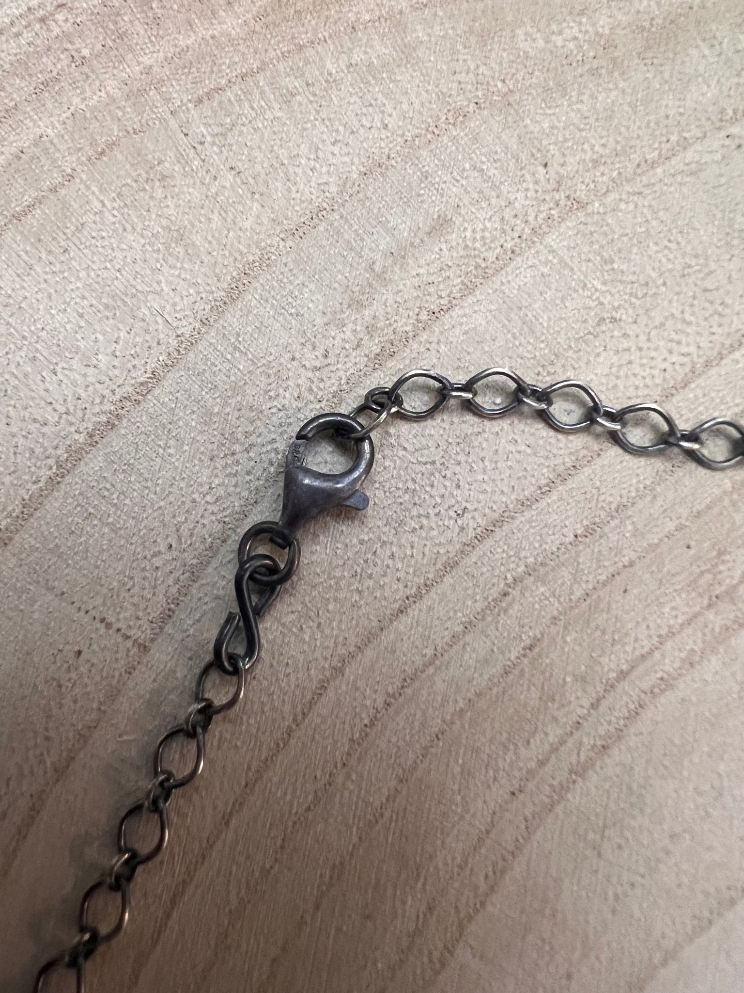 Tia Long Navajo Handmade Sterling Silver Spiny Oyster Necklace — 18" (Standard 2" Pendant) - Rooted & Reckless Co.