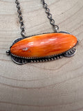 Tia Long Navajo Handmade Sterling Silver Spiny Oyster Necklace — 18" (Standard 2" Pendant) - Rooted & Reckless Co.