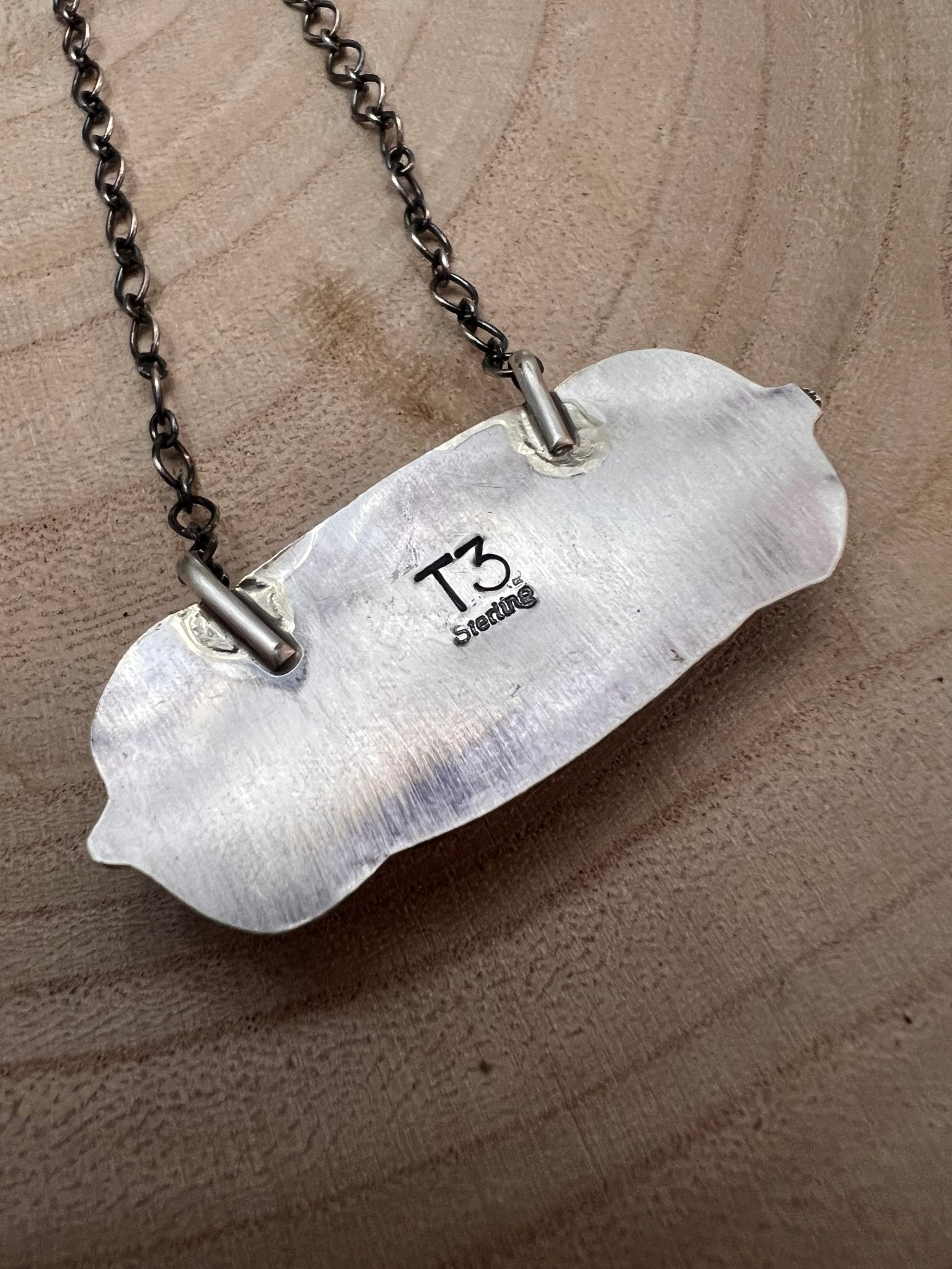 Tia Long Navajo Handmade Sterling Silver Spiny Oyster Necklace — 18" (Standard 2" Pendant) - Rooted & Reckless Co.