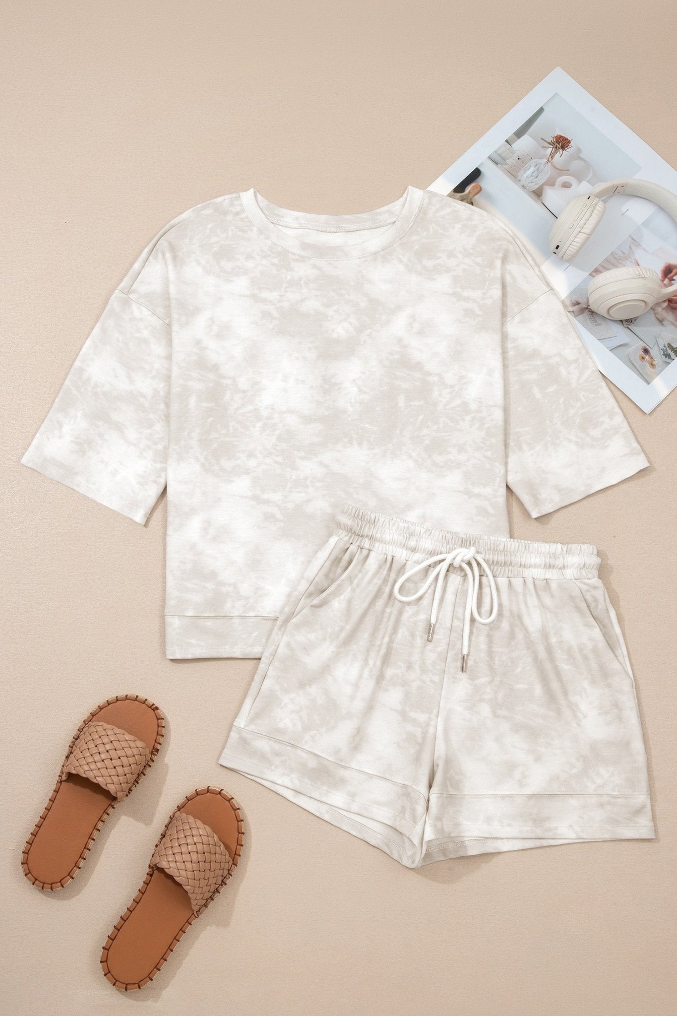 Tie Dye 3/4 Sleeve Top and Shorts Set - Rooted & Reckless Co.