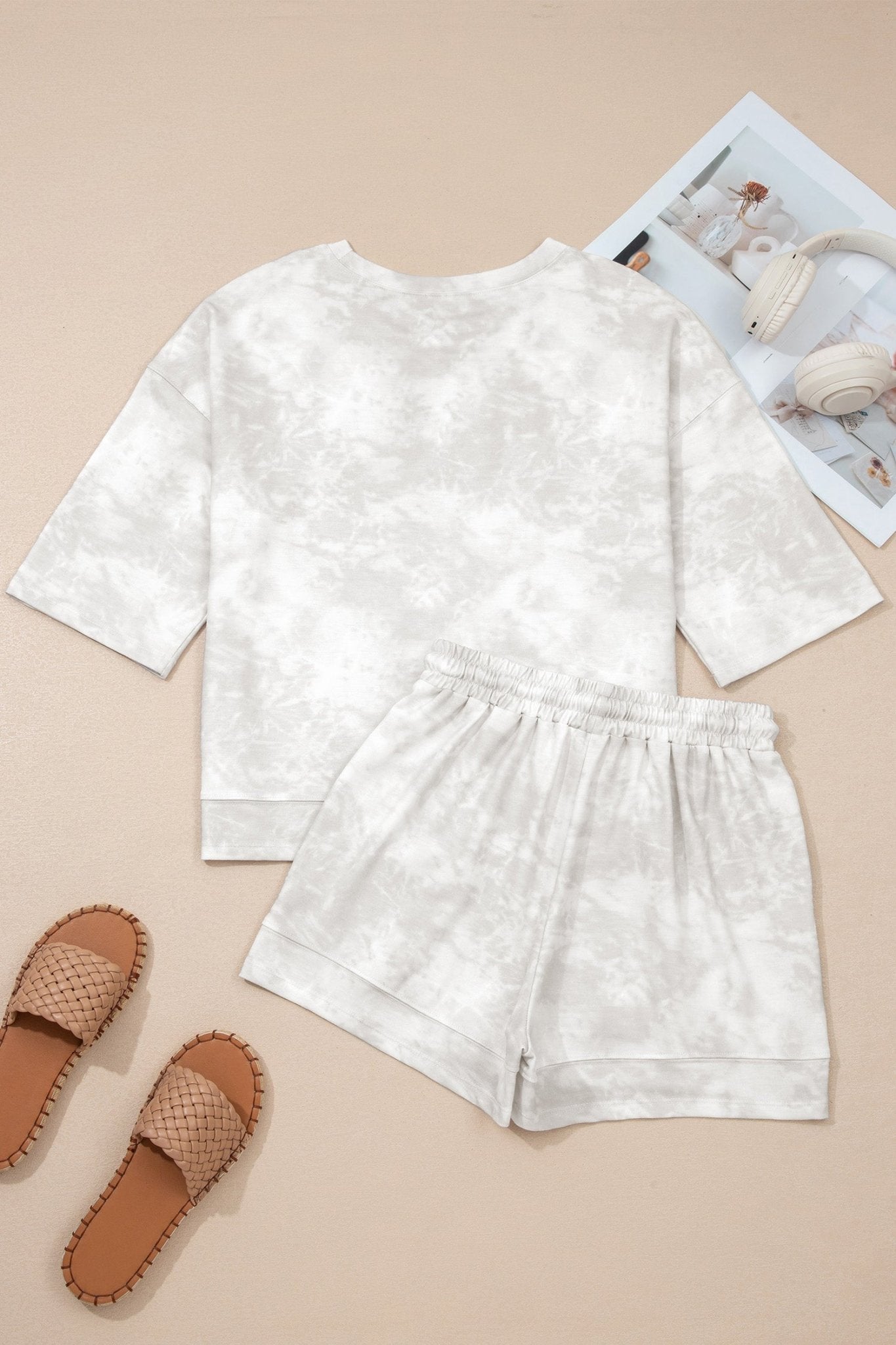 Tie Dye 3/4 Sleeve Top and Shorts Set - Rooted & Reckless Co.