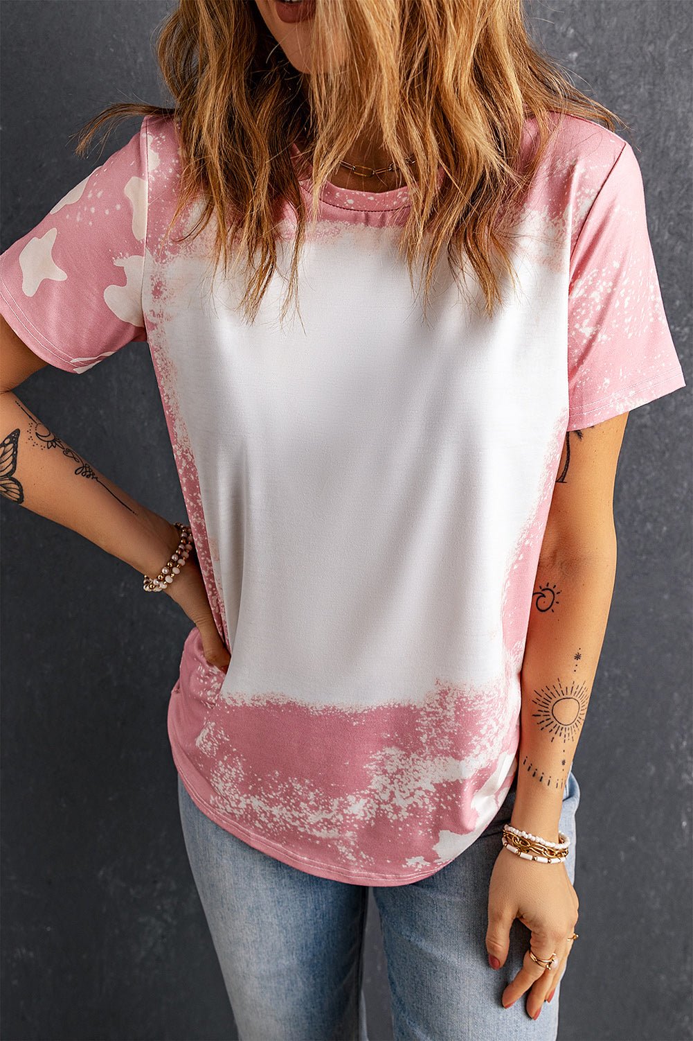 Tie Dye Bleached Short Sleeve T-Shirt - Rooted & Reckless Co.