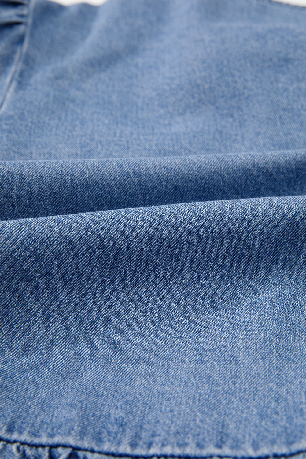 Tied Front Bubble Sleeve Peplum Denim Shirt - Rooted & Reckless Co.