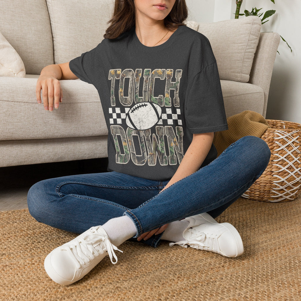 Touchdown Football T-Shirt — Vintage Camo Grid Tee - Rooted & Reckless Co.