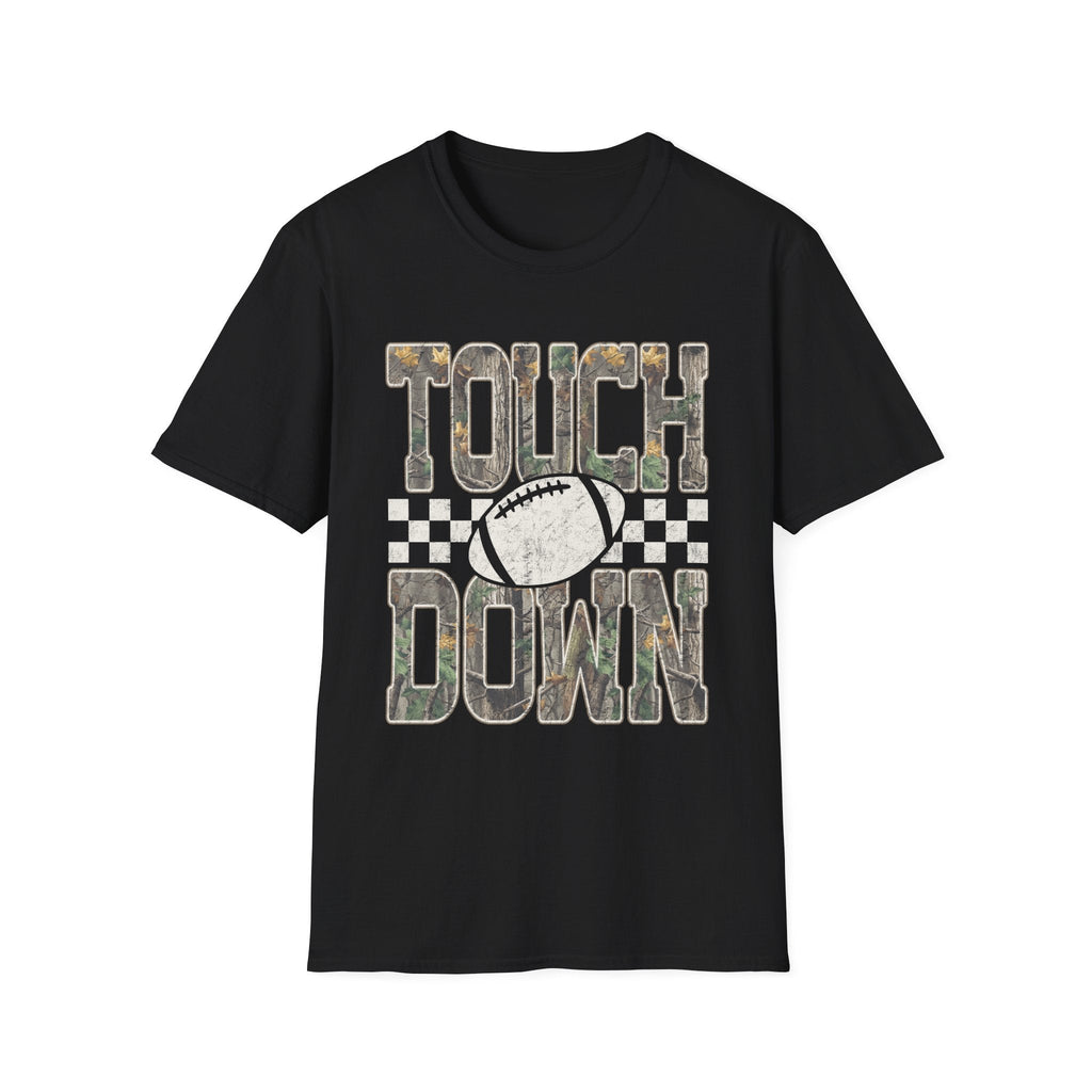 Touchdown Football T-Shirt — Vintage Camo Grid Tee - Rooted & Reckless Co.
