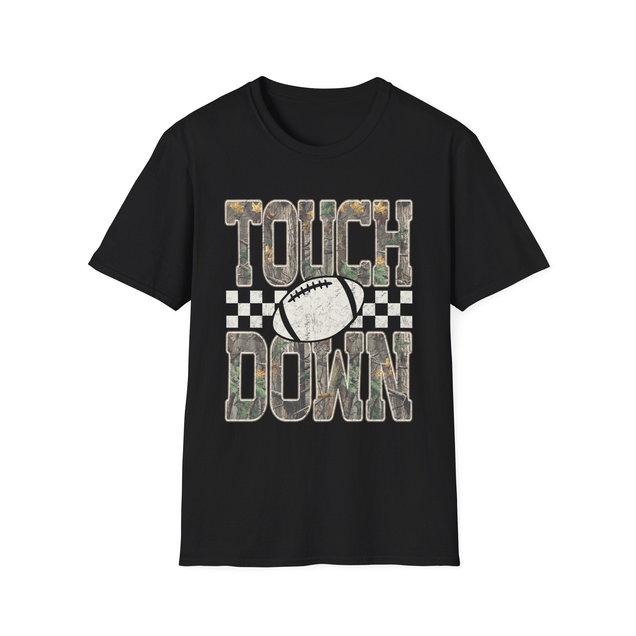 Touchdown Football T-Shirt — Vintage Camo Grid Tee - Rooted & Reckless Co.