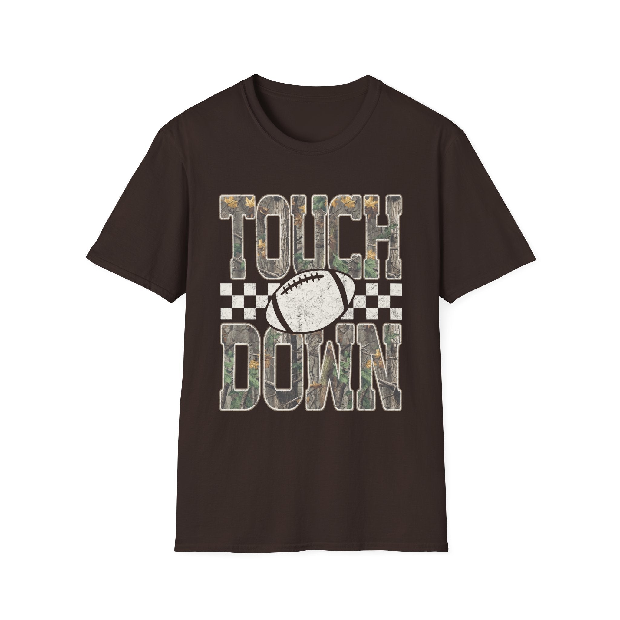 Touchdown Football T-Shirt — Vintage Camo Grid Tee - Rooted & Reckless Co.
