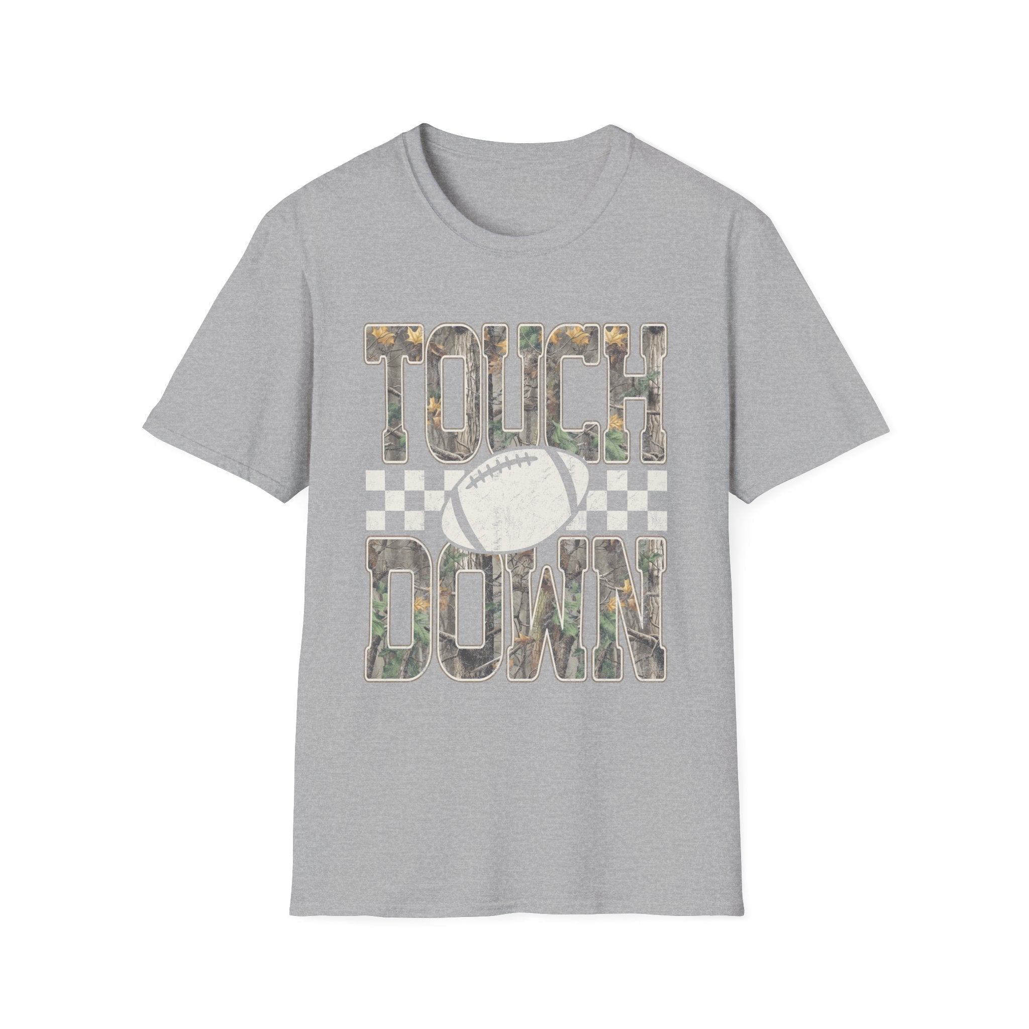 Touchdown Football T-Shirt — Vintage Camo Grid Tee - Rooted & Reckless Co.