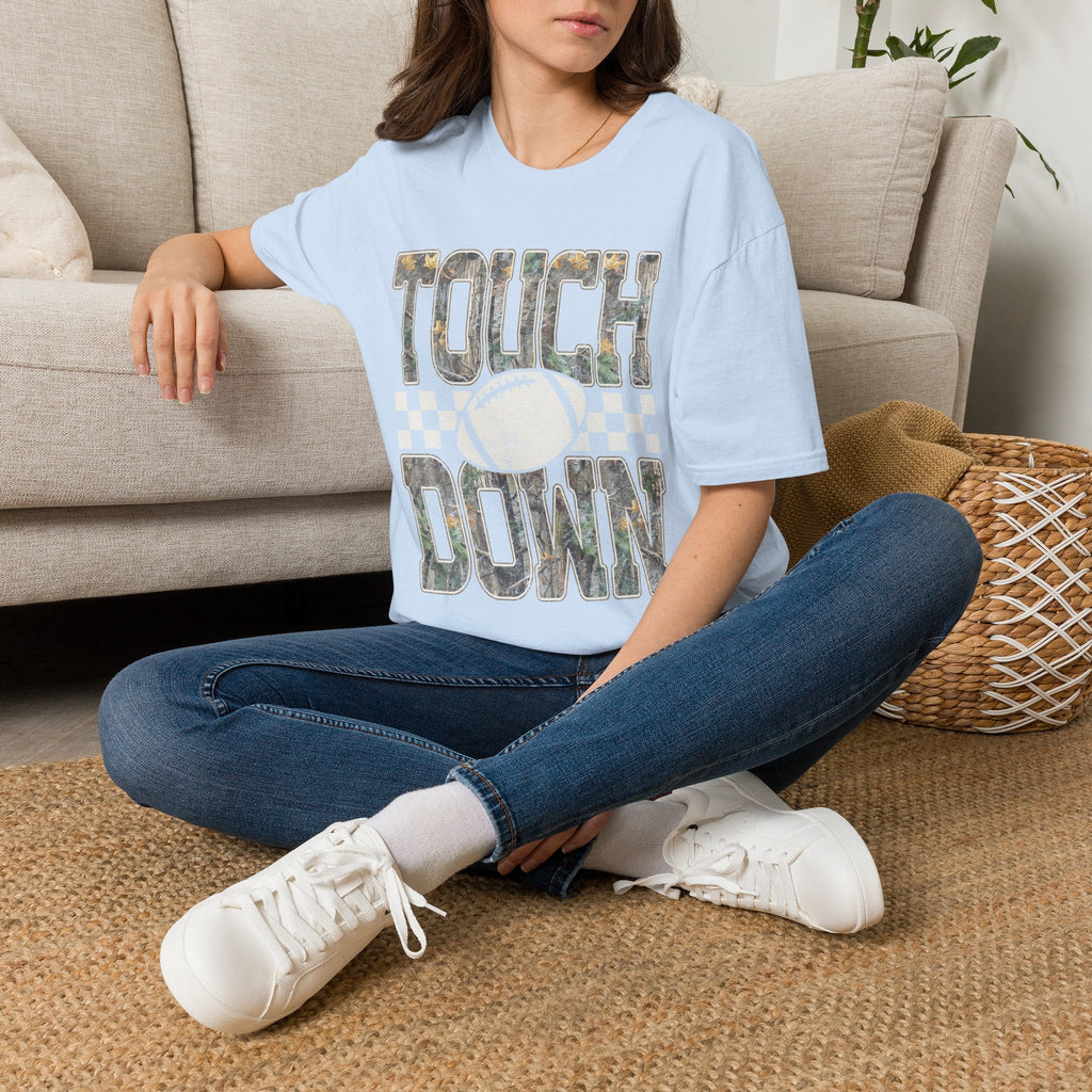 Touchdown Football T-Shirt — Vintage Camo Grid Tee - Rooted & Reckless Co.