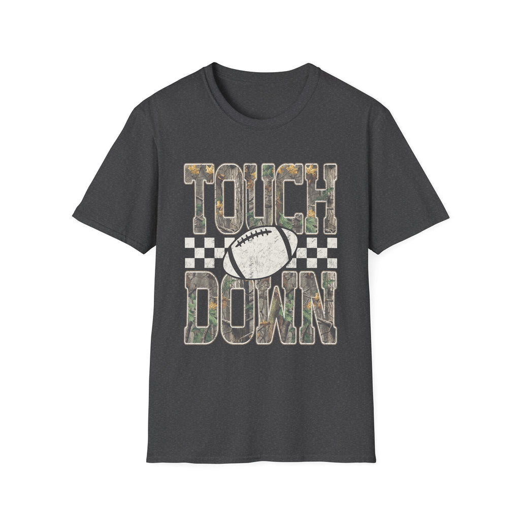 Touchdown Football T-Shirt — Vintage Camo Grid Tee - Rooted & Reckless Co.