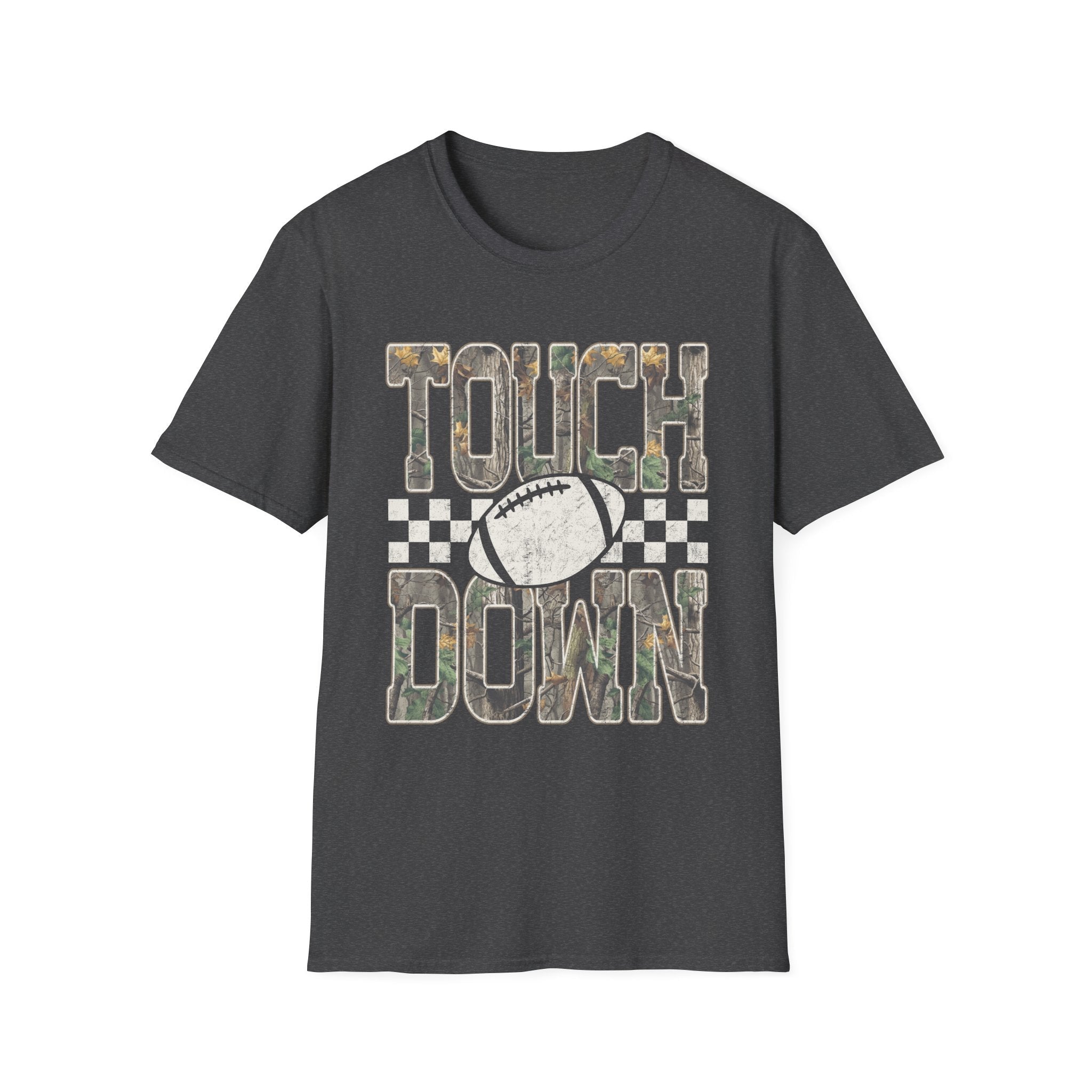 Touchdown Football T-Shirt — Vintage Camo Grid Tee - Rooted & Reckless Co.