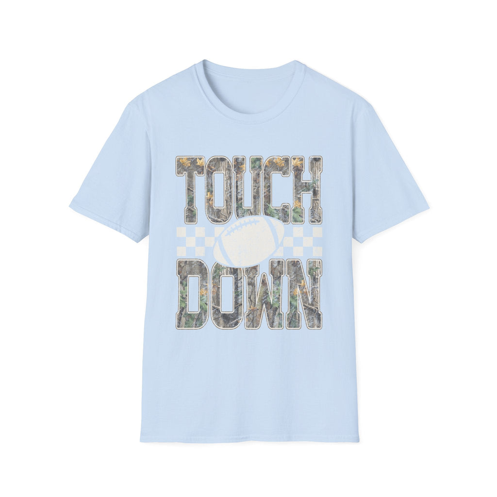 Touchdown Football T-Shirt — Vintage Camo Grid Tee - Rooted & Reckless Co.