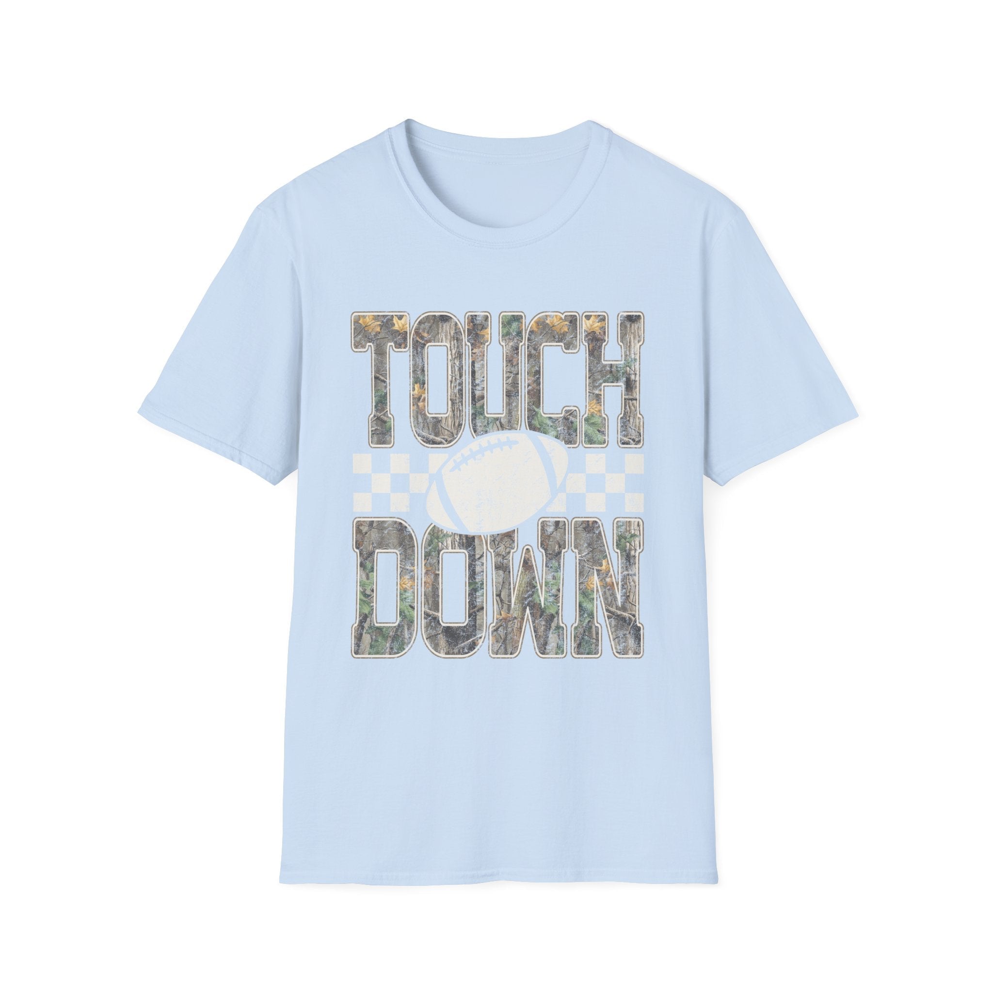Touchdown Football T-Shirt — Vintage Camo Grid Tee - Rooted & Reckless Co.
