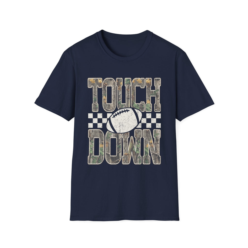 Touchdown Football T-Shirt — Vintage Camo Grid Tee - Rooted & Reckless Co.