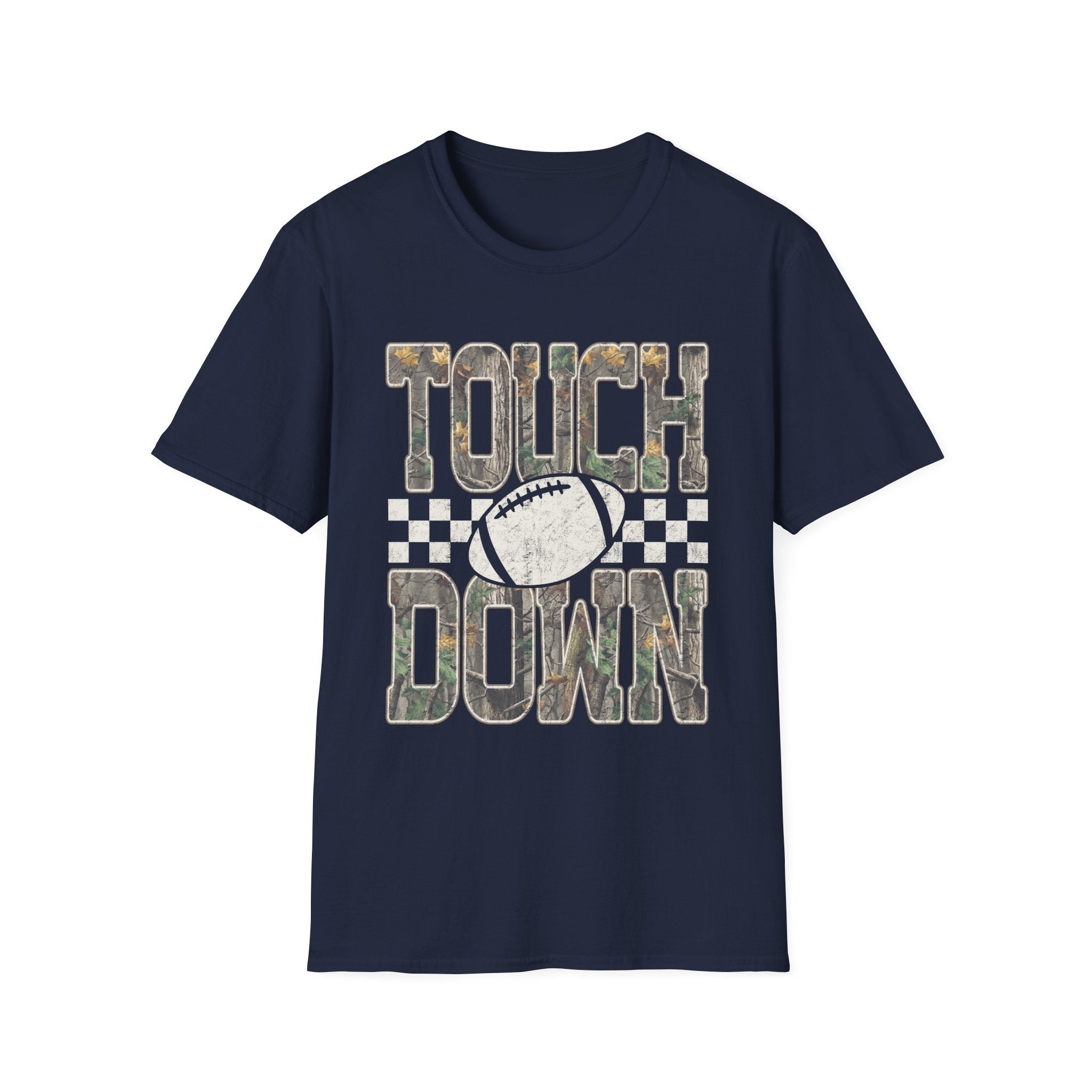 Touchdown Football T-Shirt — Vintage Camo Grid Tee - Rooted & Reckless Co.