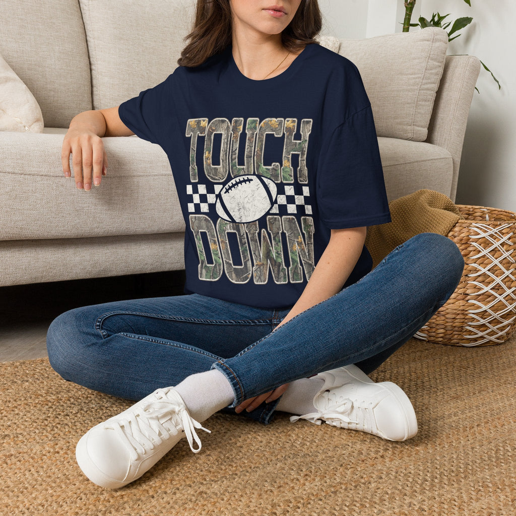 Touchdown Football T-Shirt — Vintage Camo Grid Tee - Rooted & Reckless Co.