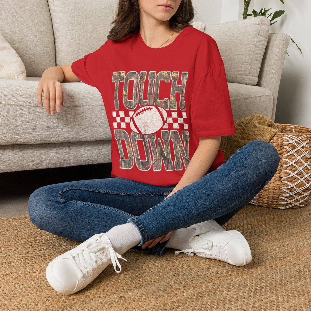 Touchdown Football T-Shirt — Vintage Camo Grid Tee - Rooted & Reckless Co.
