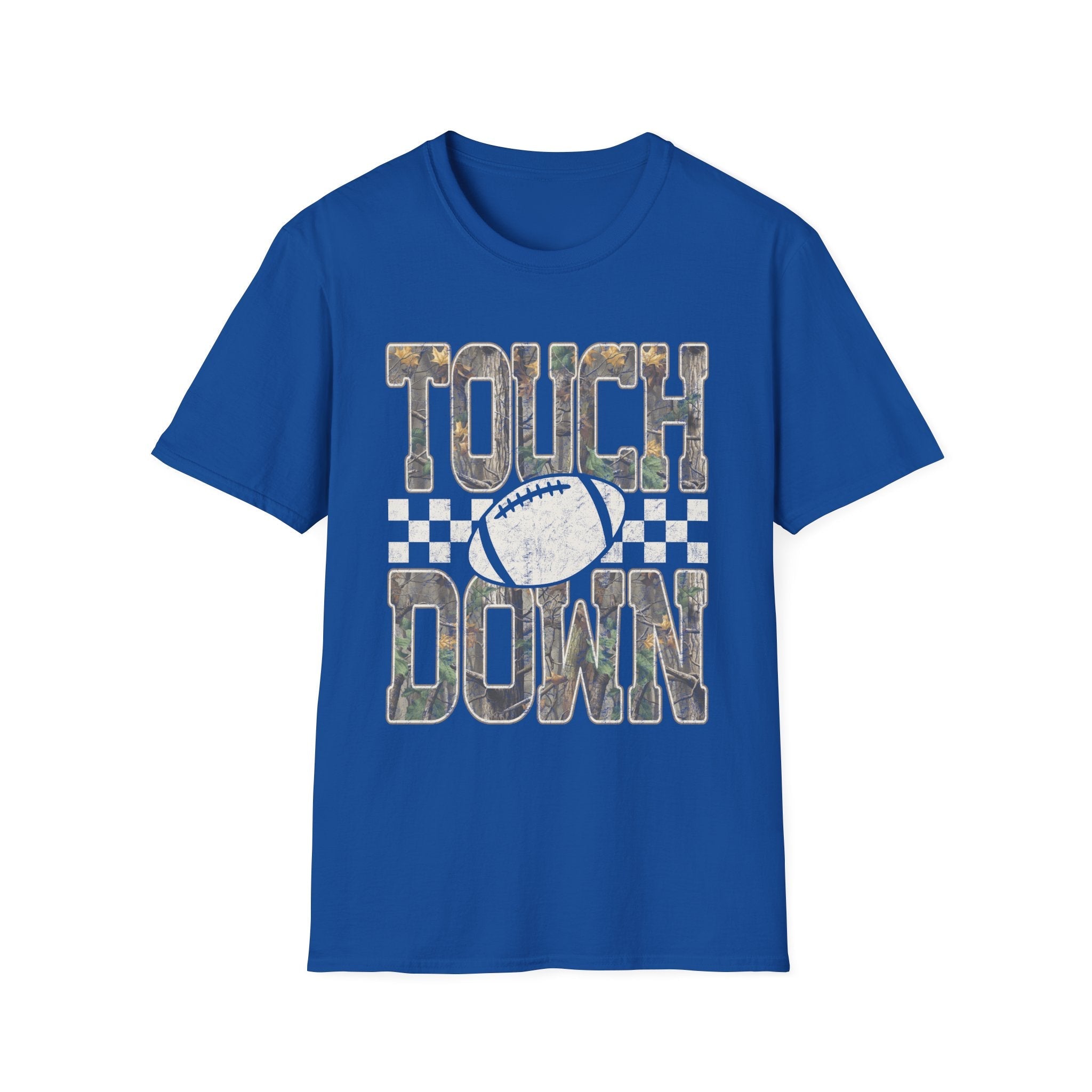 Touchdown Football T-Shirt — Vintage Camo Grid Tee - Rooted & Reckless Co.
