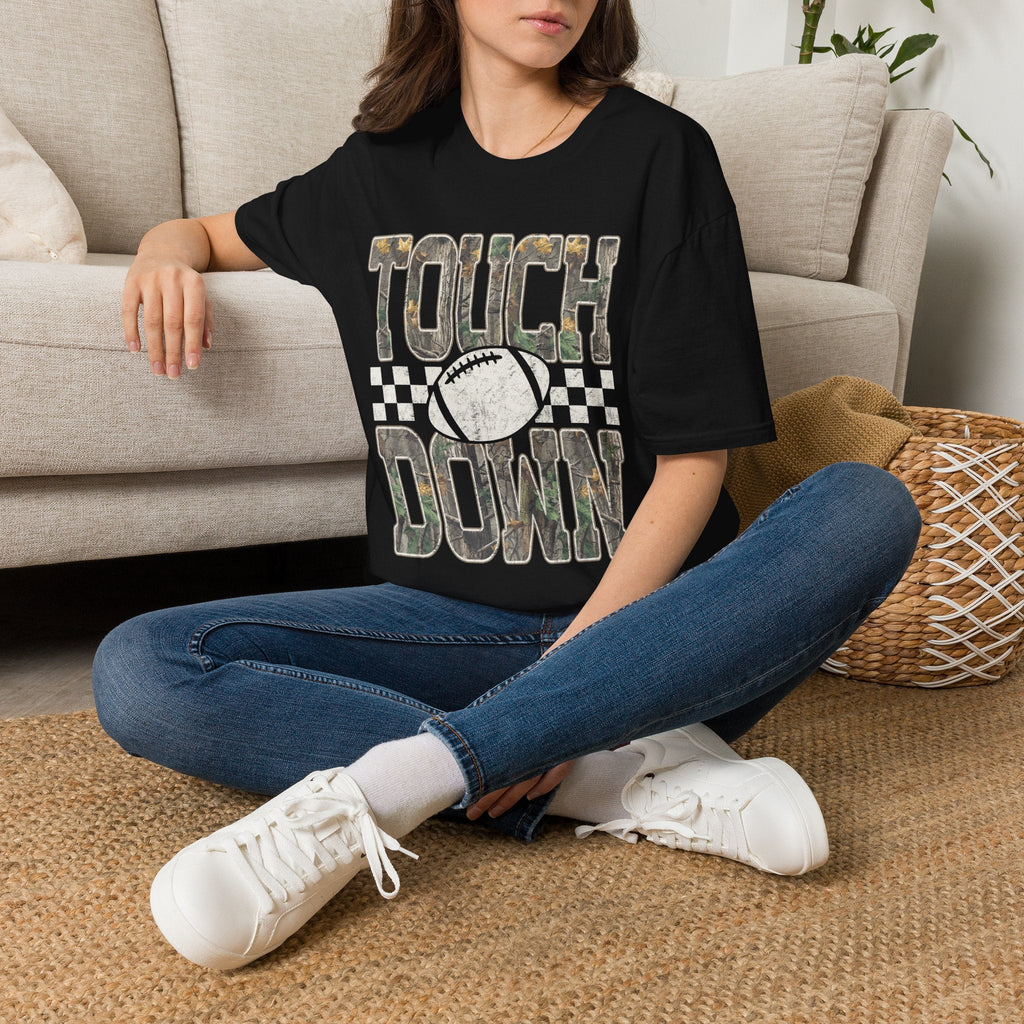 Touchdown Football T-Shirt — Vintage Camo Grid Tee - Rooted & Reckless Co.