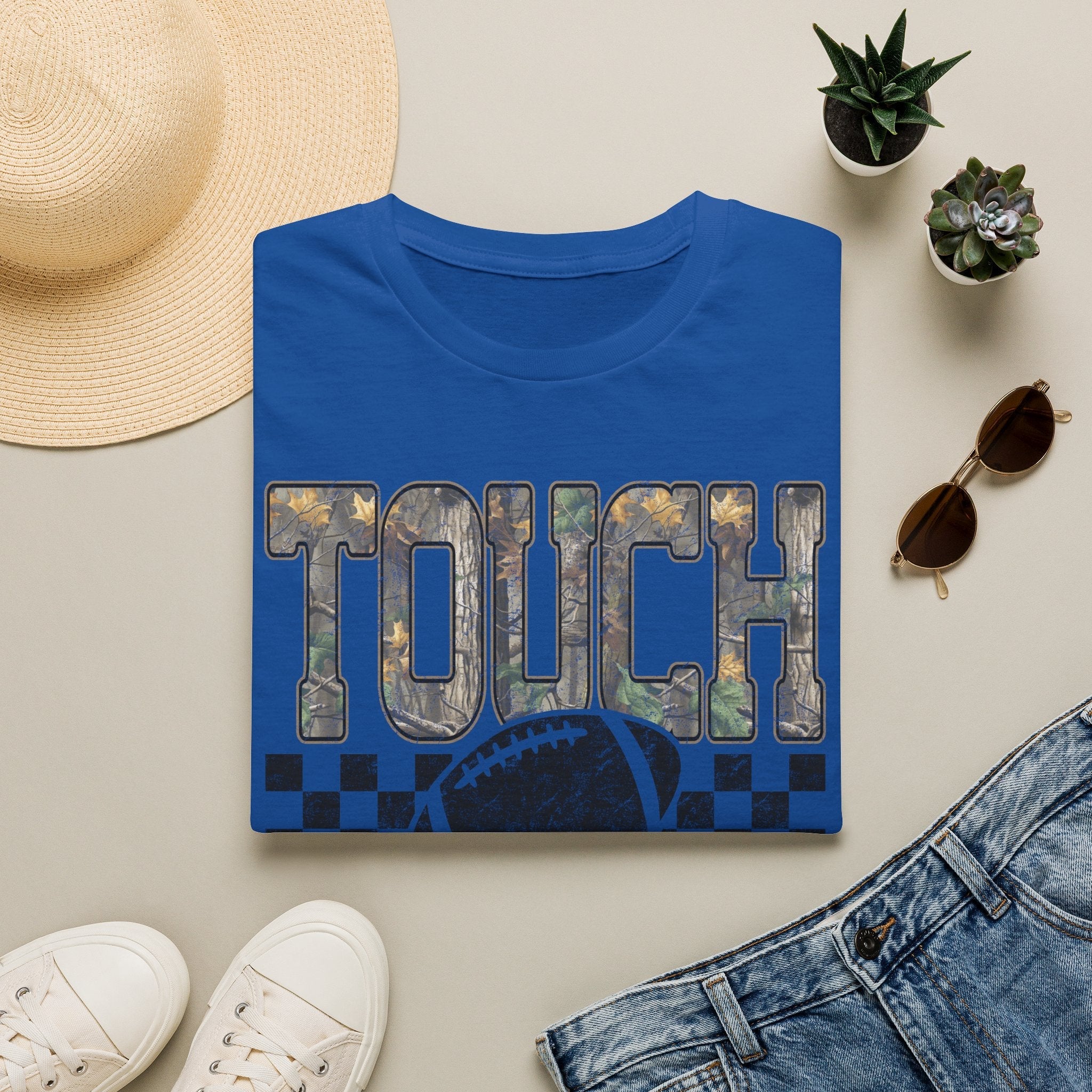 Touchdown Football T-Shirt — Vintage Camo Gridiron Tee - Rooted & Reckless Co.