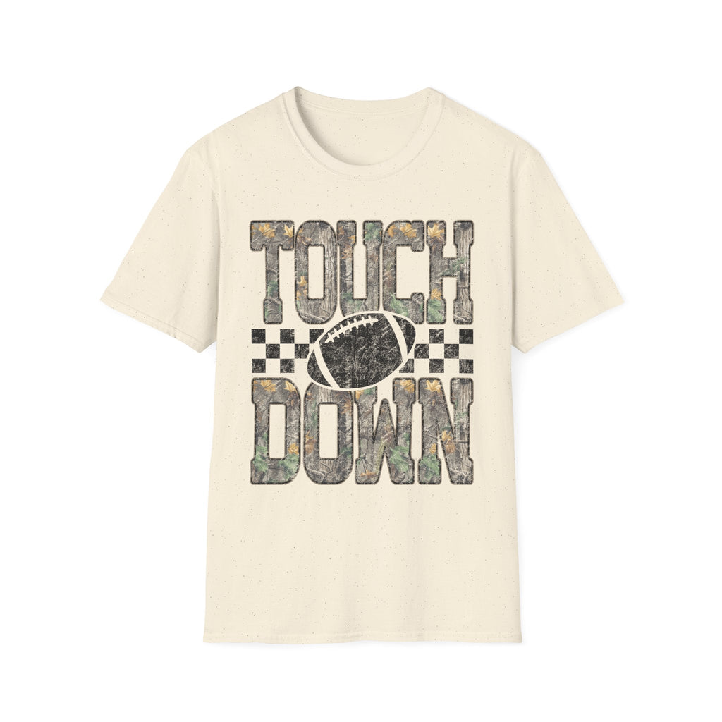 Touchdown Football T-Shirt — Vintage Camo Gridiron Tee - Rooted & Reckless Co.