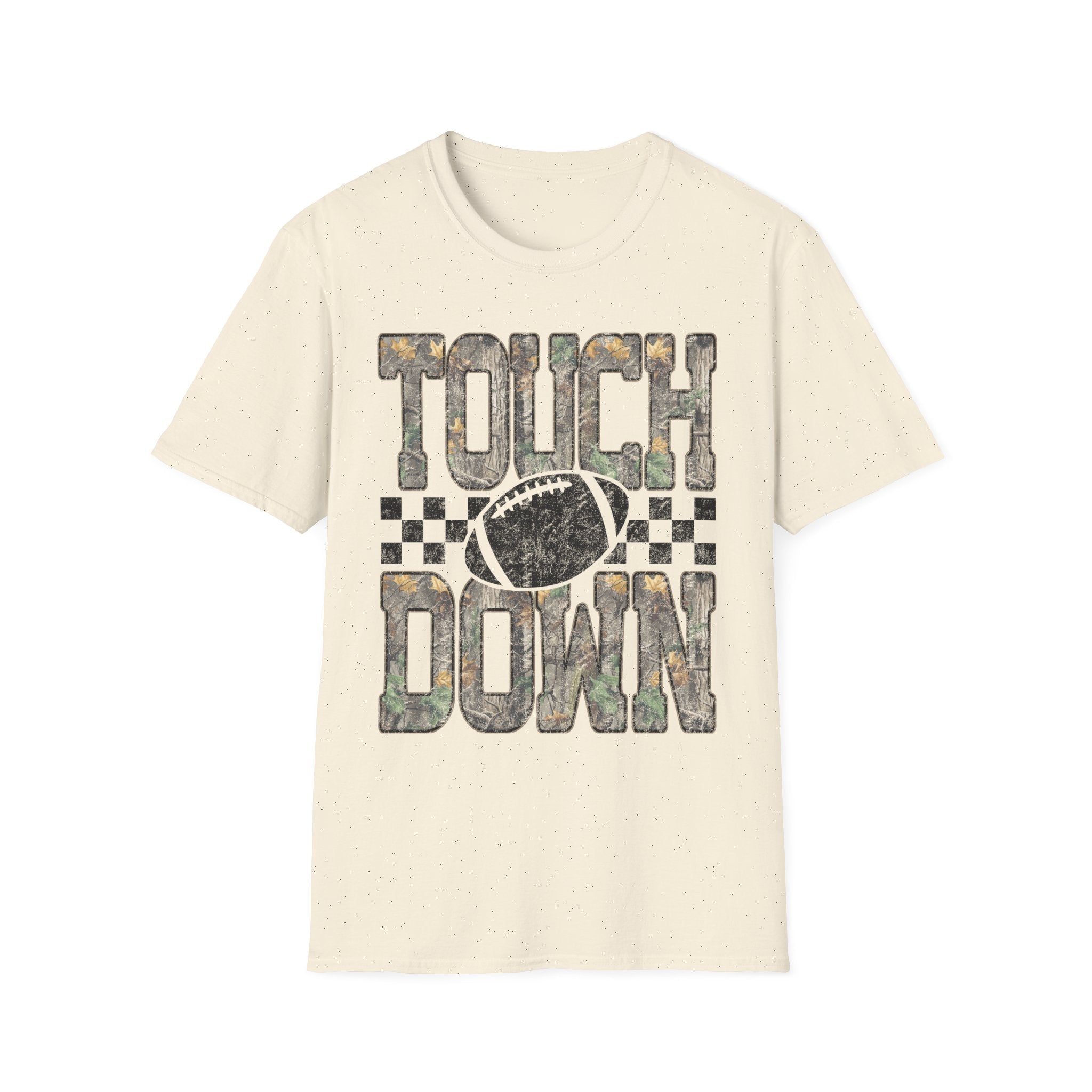 Touchdown Football T-Shirt — Vintage Camo Gridiron Tee - Rooted & Reckless Co.