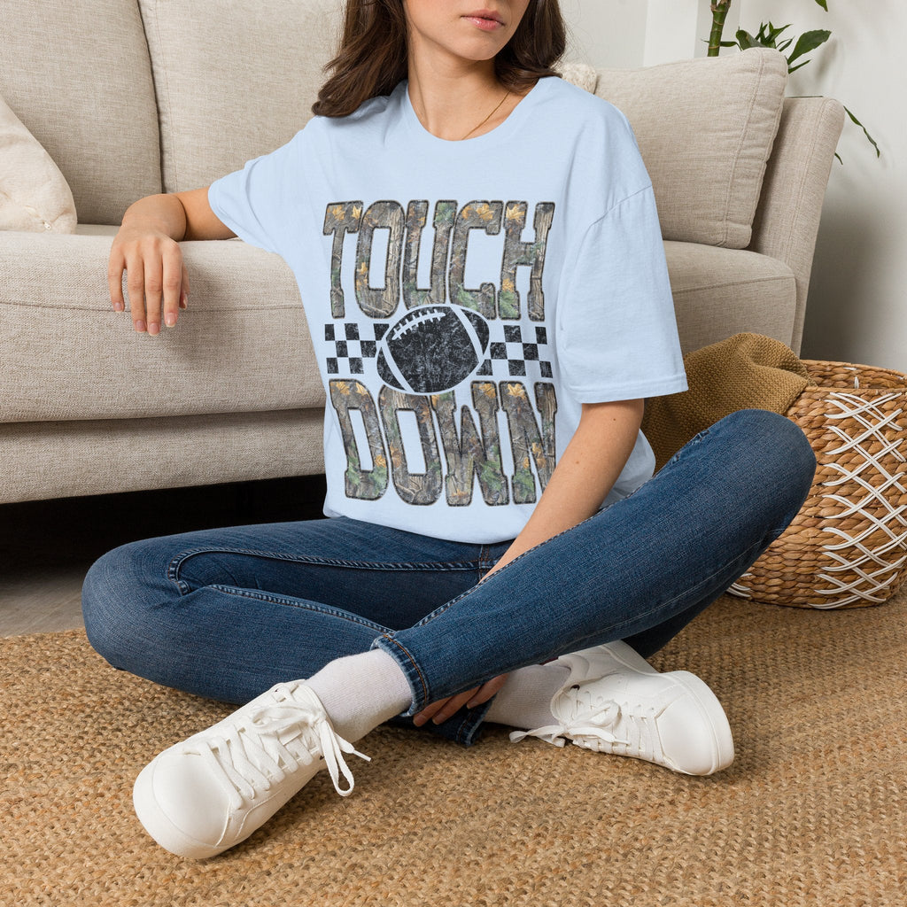 Touchdown Football T-Shirt — Vintage Camo Gridiron Tee - Rooted & Reckless Co.