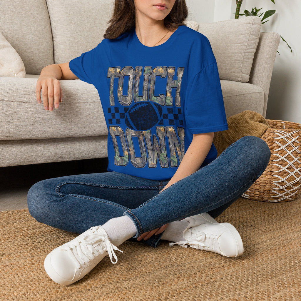 Touchdown Football T-Shirt — Vintage Camo Gridiron Tee - Rooted & Reckless Co.