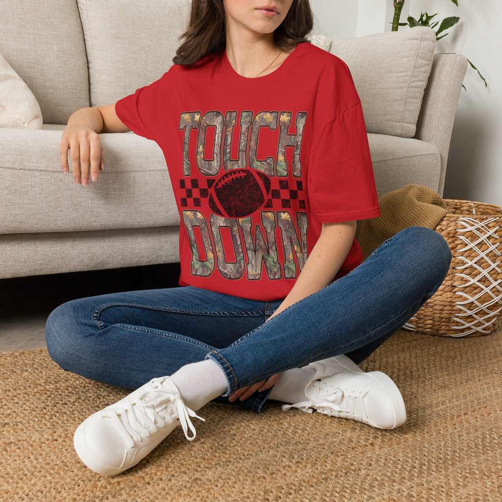 Touchdown Football T-Shirt — Vintage Camo Gridiron Tee - Rooted & Reckless Co.