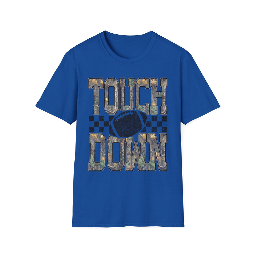 Touchdown Football T-Shirt — Vintage Camo Gridiron Tee - Rooted & Reckless Co.