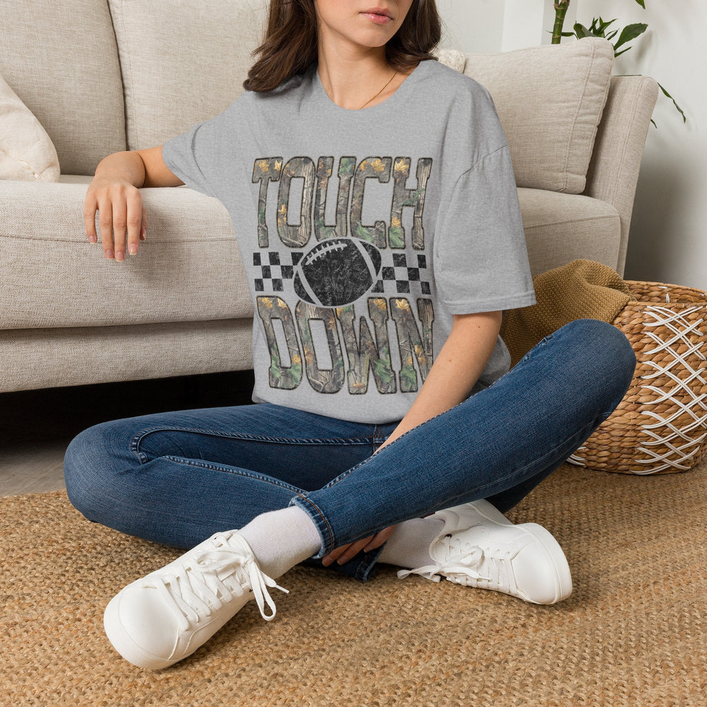 Touchdown Football T-Shirt — Vintage Camo Gridiron Tee - Rooted & Reckless Co.