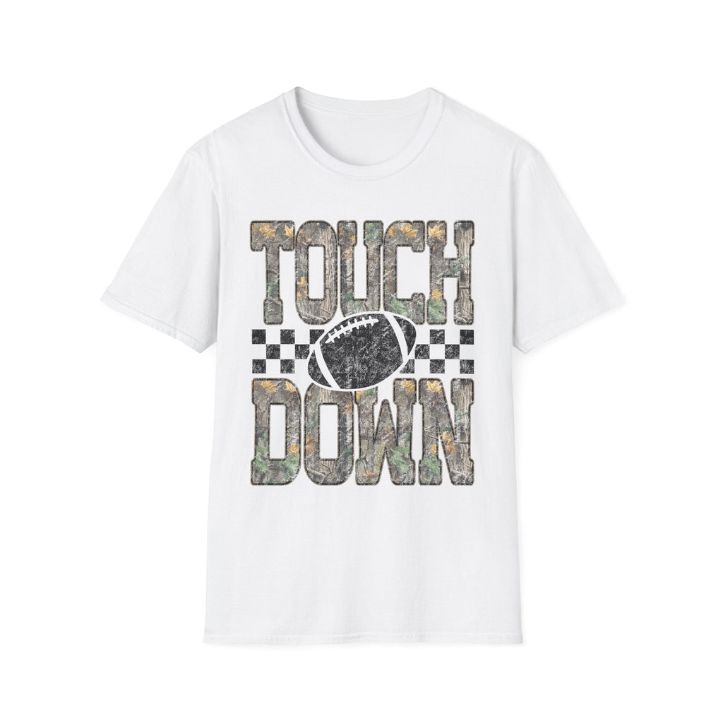 Touchdown Football T-Shirt — Vintage Camo Gridiron Tee - Rooted & Reckless Co.