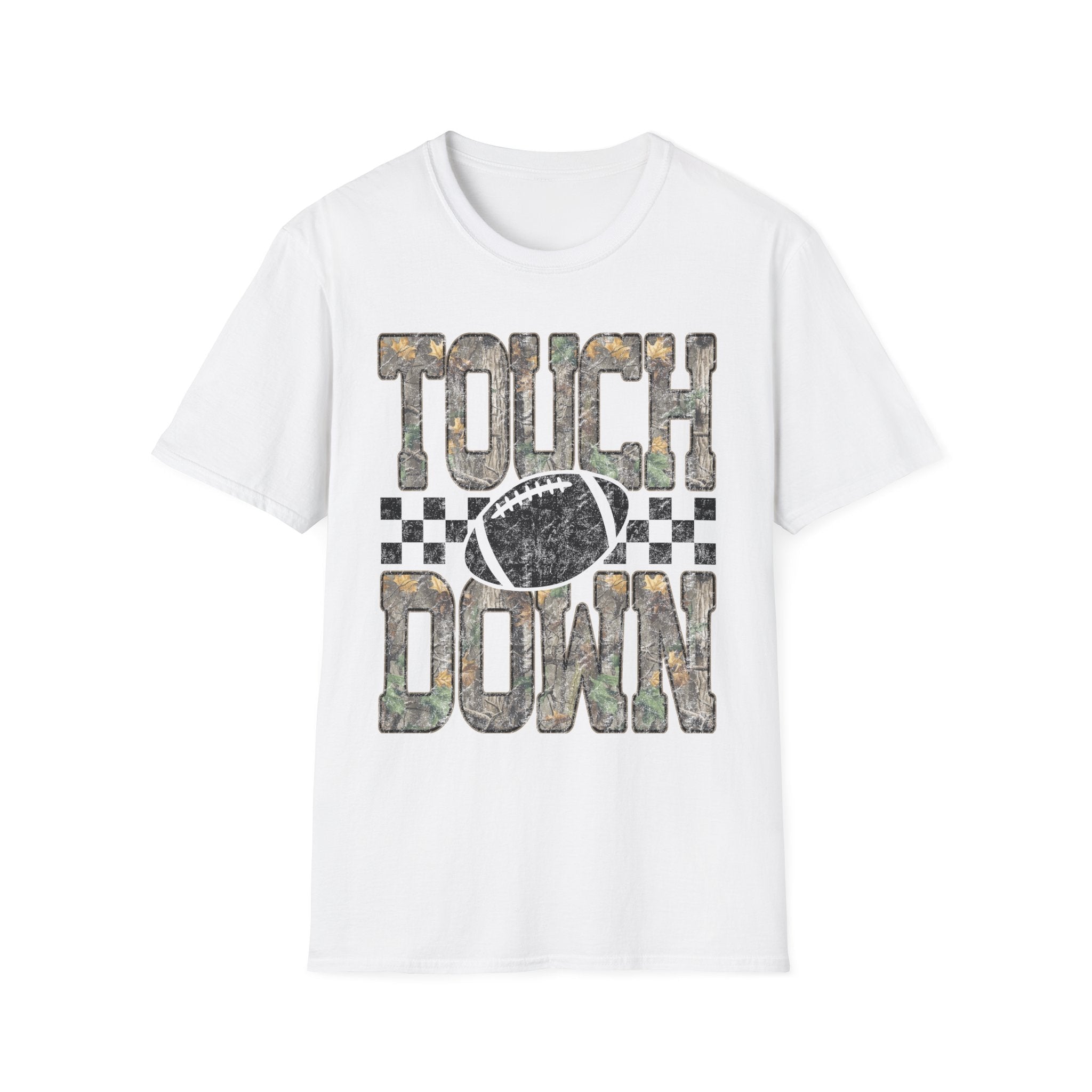 Touchdown Football T-Shirt — Vintage Camo Gridiron Tee - Rooted & Reckless Co.